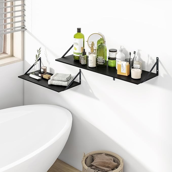 Heimlove Black Deep Floating Shelves