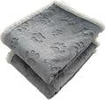 Qeils 1 Pack 2 Dog Blankets for Small Dogs - 2 pcs Waterproof Dog Blanket Washable - Soft Sherpa Fleece Puppy Blanket for Kitten Doggy, Warm Cat Blankets for Indoor Cats, 25"X30", Grey