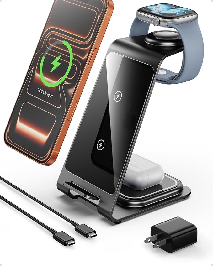 Intoval Aluminum 3 in 1 Wireless Charging Station