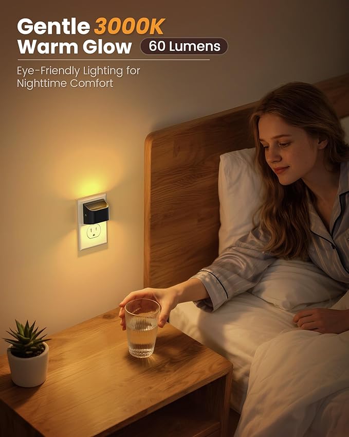 NIORSUN Night Lights Plug Into Wall, Auto Brightness Sensor Night Light
