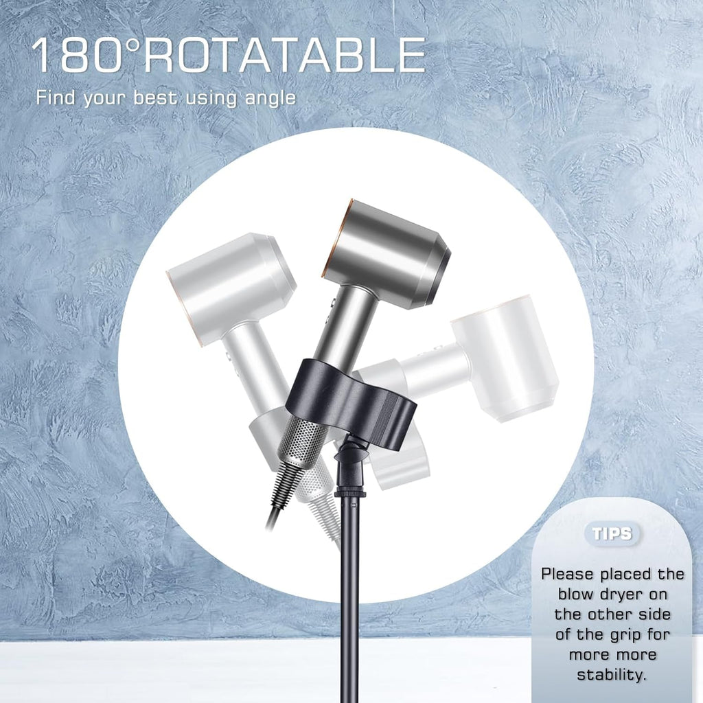 Hands Free Hair Dryer Upgraded Blower Holder with Larger Clamp, 18.8-59in Height Adjustable Blow Dryer Floor Countertop Stand Holder with Heavy Base