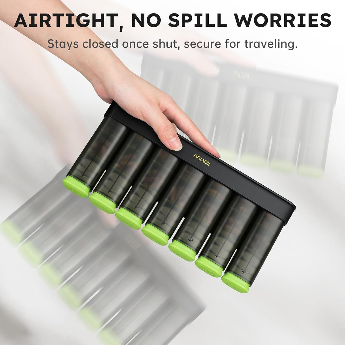 Weekly Pill Organizer 3X a Day, Detachable Pill Box 7 Day, Large 3 Times Daily Pill Case, Travel Pill Container Holder, Week Medication Dispenser Pillbox for Vitamin Supplement Medicine, Green