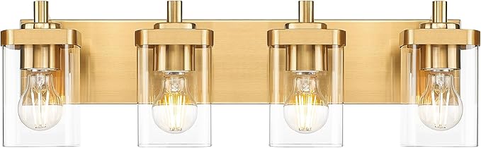 METWET Bathroom Light Fixtures, 4-Light Modern Wall Sconces