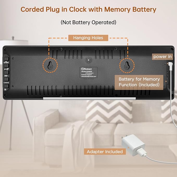 Soobest 14.2" Large Digital Wall Clock