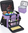 GMAK Pet Grooming Bag, Dog Grooming Tote Bags Supplies Organizer Case Pets Tools Organizer Tote for Dog Cat Grooming Tool Kit, Clippers, Scissors and Accessories, Purple(Bag Only)