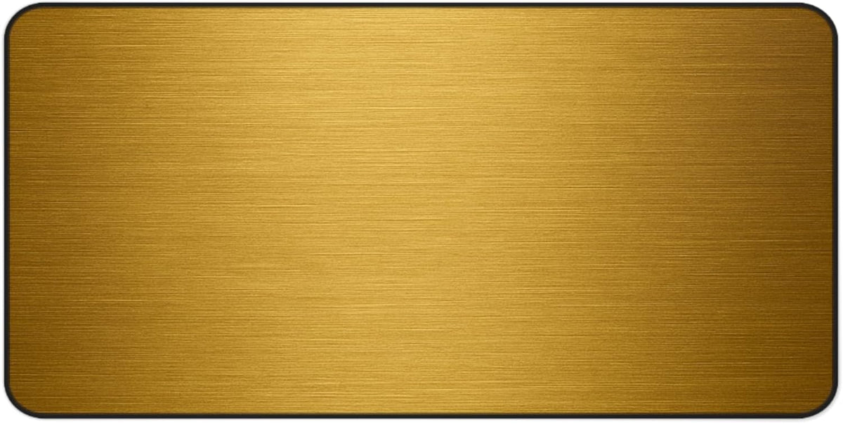 Brushed Metal Texture Desk Mat - Extended Mouse Pad & Desk Pad, Neoprene Surface, Non-Slip Rubber Base, Stitched Edges, Desk Protector for Keyboard & Mouse (Gold, 16x32)