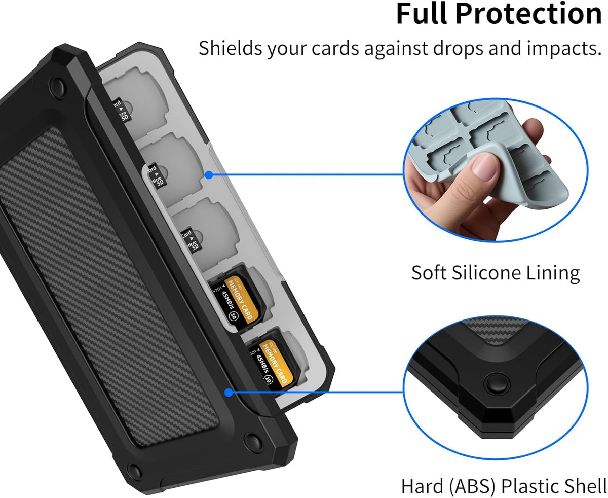 Memory Card Case with 40 Slots for 20 Micro SD SDXC SDHC TF Cards and 20 SD SDXC SDHC Cards,Anyskill SD Card Holde Features a Portable and Compact Design for Easy to Carry