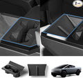 2Pcs Cup Holder & Center Console Pad for Cybertruck,Wireless Charging Silicone Pad for Tesla Cybertruck Accessories-Black