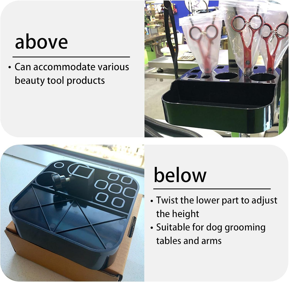Portable pet Grooming Tools Holder for Dog Grooming Table and arm
