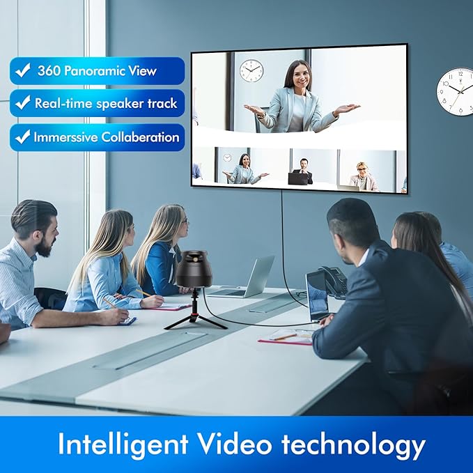 Meeteasy 360 Conference Camera, Immersive Video Conference Experience, Both