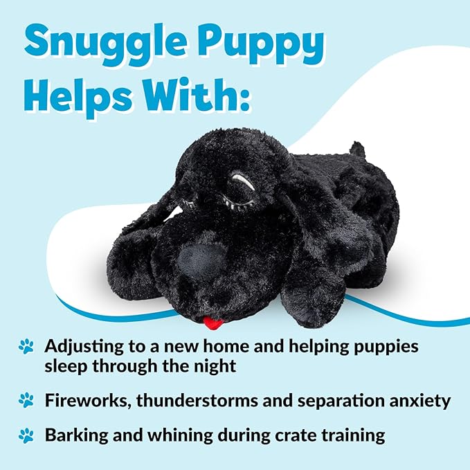 Original Snuggle Puppy Heartbeat Puppy Toy - Heartbeat Puppy for Dogs - Pet Anxiety Relief and Calming Aid - Comfort Dog Toy - Behavioral Training and Sleep Aid Cuddle buddy - Crate Training Essential
