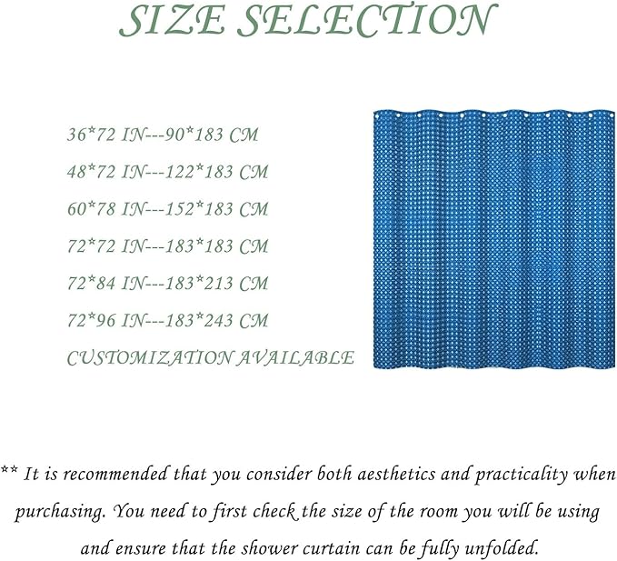 ggaimwf 72x96 Inch Solid Color Shower Curtain for Bathroom Waffle Bath Water Resistant Fabric Curtains Royal Blue Modern Thick Shower Stall Curtain with Metal Hooks