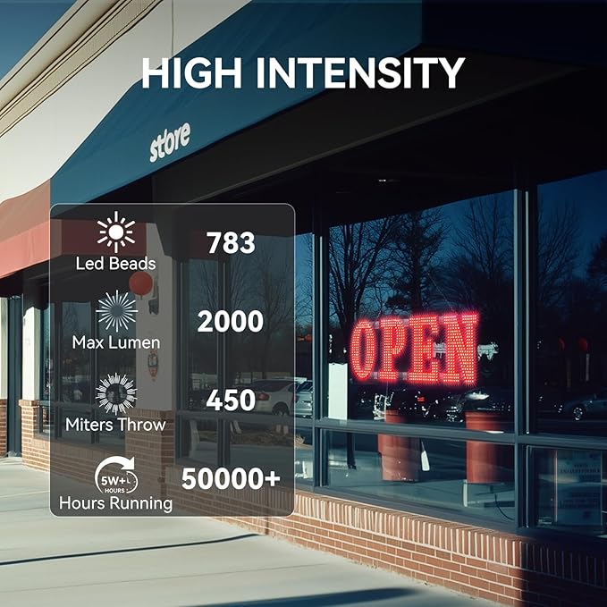 40" x 14" Large LED Open Signs