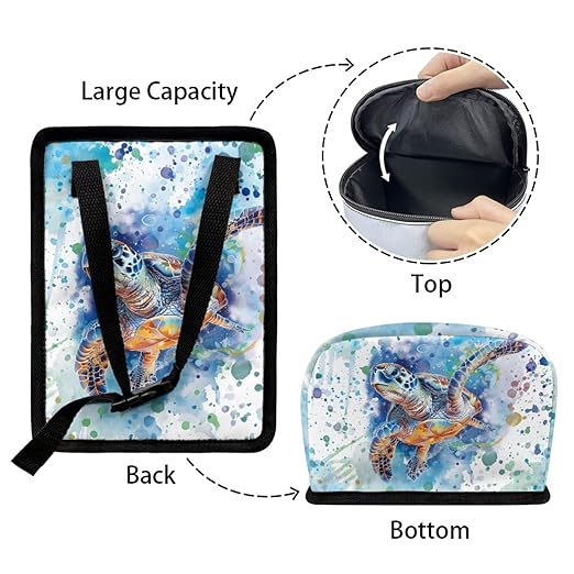 Watercolor Sea Turtle Car Garbage Can Organizers Storage Bag Bin Fit Most Vehicle Car Waste Basket Automobile Trash Bin Auto Accessories