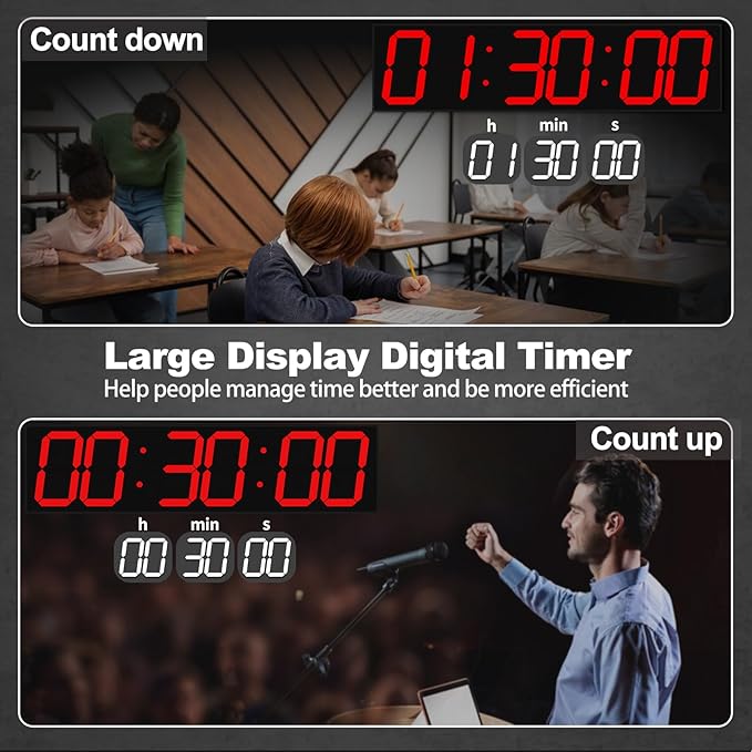 CHKOSDA 28.4''Large Digital Wall Clock, Automic Digital Clock