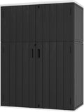 Vertical Outdoor Storage Cabinets,Plastic Sheds&Outdoor Storage with Floor,Outdoor Storage Box Waterproof/Lockable for Garage,Bike,Tools Storage Shed (57Cu.ft)