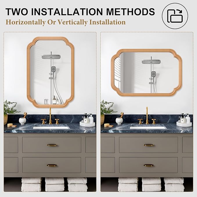 Wood Mirror for Bathroom