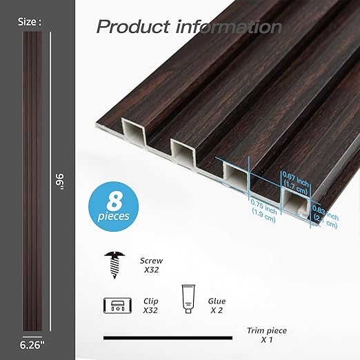 Art3d Slat Wall Panel for Modern Decor, WPC Acoustic Diffuser Panel