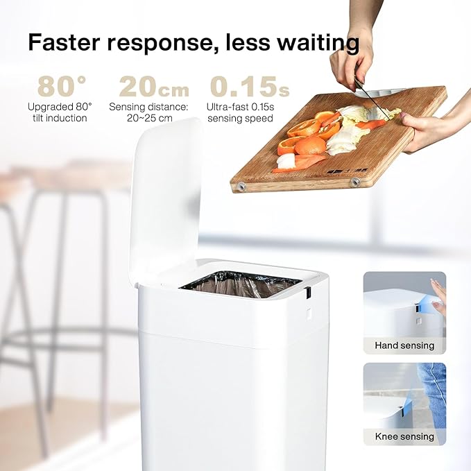 Airdeer L2 Automatic Trash Can, 8 Gallon Self Sealing and Self-Changing Smart