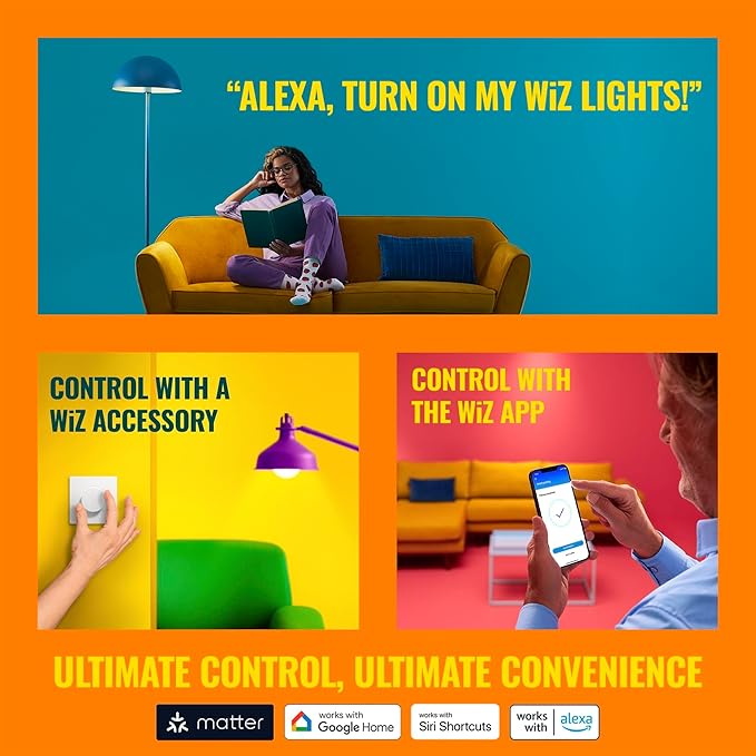 WiZ Connected Color ST19 Filament LED Smart Bulb