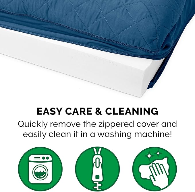 Furhaven Orthopedic Dog Bed for Large Dogs w/ Removable Bolsters & Washable Cover, For Dogs Up to 125 lbs - Quilted Sofa - Navy (Blue), Jumbo Plus/XXL