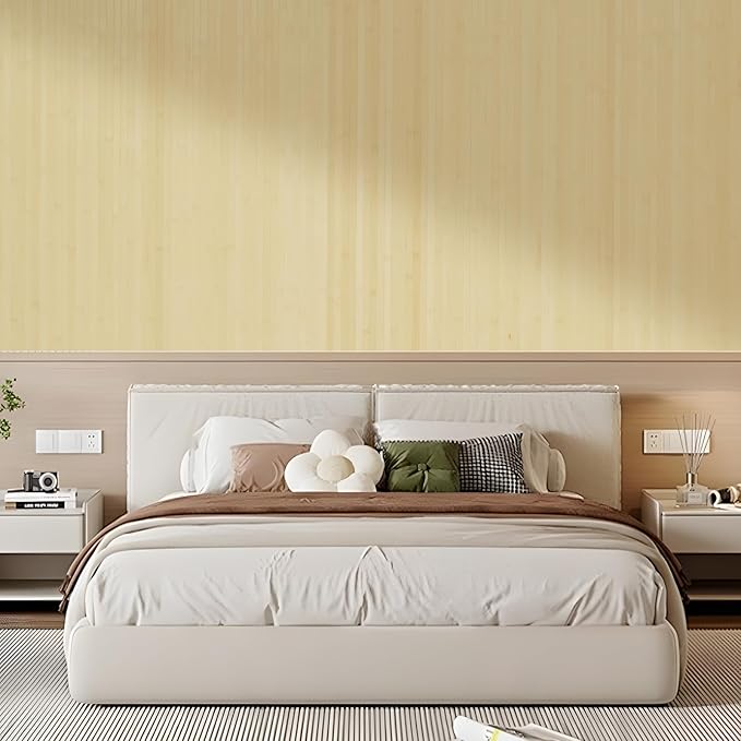 OUZUGIE 2 Pack 96x48 Inch Natural Bamboo Wall Panel – Raw Pole Wrap Paneling