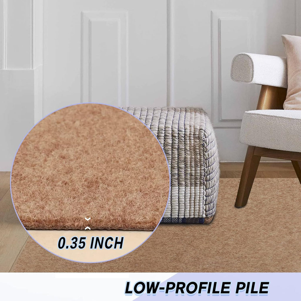 Custom Size Backed Non-Slip Area Rugs Runner, Easy Clean, Waterproof Runner Rugs for Hallway Entryway, Kitchen, Laundry, 4FT x 20FT, Beige