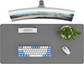 DAWNTREES Desk Mat Protector,PU Leather Desk Pad,Non Slip, Large Mouse Pad and Keyboard Mat, Waterproof Writing Pad for Office and Home (Dark Gray,35.5''x16.9'')