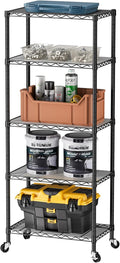 SINGAYE 5 Garage Heavy Duty Shelving Unit Kitchen Pantry Close Home Organizers and Storage Bathroom Shelf Laundry Room Organization Industrial Book Metal Wire Adjustable Shelves