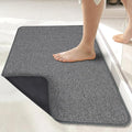 Bath Mat,Ultra Thin Bathroom Rugs,Rubber Bath Mats for Bathroom,No Slip Bath Rugs,Quick Dry,Machine Washable,Low Pile,Absorbent,Shower Outside,Sink,Home Decor Accessories.Dark Grey,2'x3'(24x36inch)