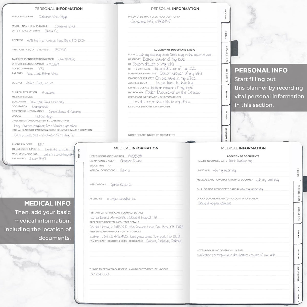 Clever Fox End of Life Planner – Final Arrangements Organizer for Beneficiary, Will Preparation, Last Wishes & Funeral Planning, A4 (Silver Black)
