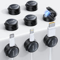 8Pack Magnetic Cord Organizer Cable Clips - Lamicall [Crystal-Clear] Desk Cable Managment for Phone Charging Cord, Adhesive Wire Holder for Home Office Desk Nightstand, Christmas Organizer Accessories