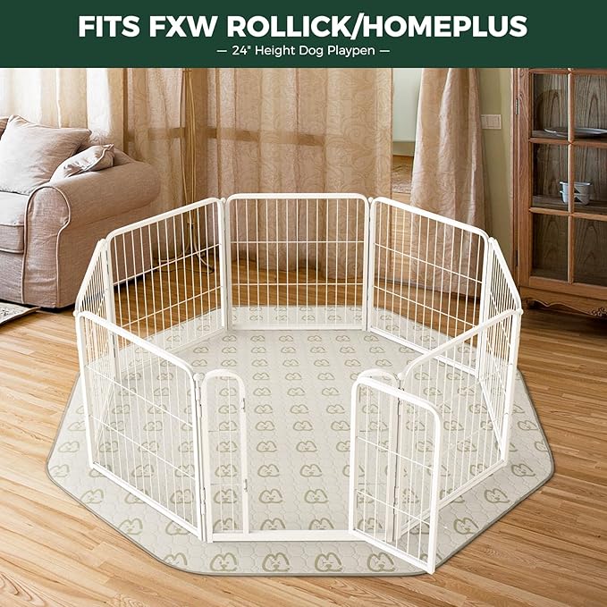 FXW Washable Pee Pads for Dogs, Leak-Proof & Non-Slip, Specifically Designed for FXW Rollick/Homeplus 24inch 8 Panels Dog Playpen, 29" Octagon, Khaki, 2 Packs