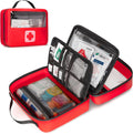 Waterproof Empty First Aid Bag with a Detachable Panel, Small Medical Bag with Molle System, Red (Bag Only)