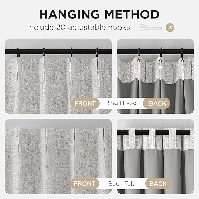 Joydeco Pinch Pleated Curtains