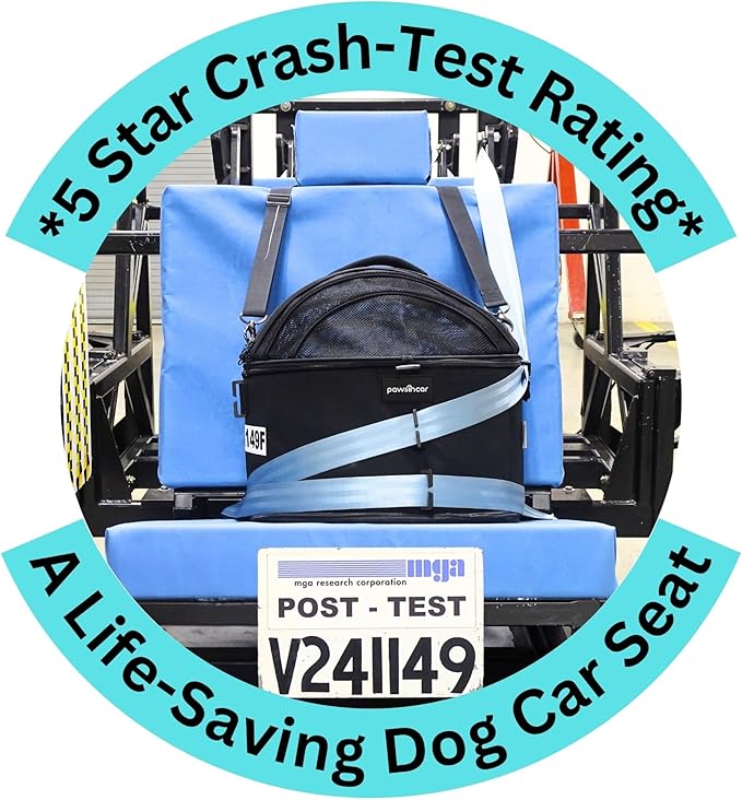 Crash-Tested Dog Car Carrier (Test with FMVSS 213b - 5 Star Safety Rated by CPS) | 3-in-1 Small Dog Car Seat, Pet Carrier for Vet Visit, Enclosed Cat Bed & Carseat | Best for Safe Travel (Up to 15lbs)