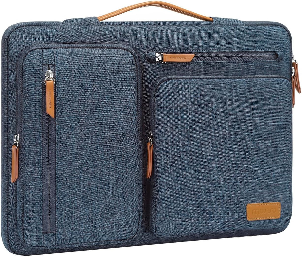 MOSISO 360 Protective Laptop Case 13 inch, 13 inch Laptop Sleeve Compatible with MacBook Air M4 M3 M2 M1 2025-2018/Pro M2 M1 2025-2016, Side Open Carrying Case with 4 Zipper Pockets&Handle, Haze Blue