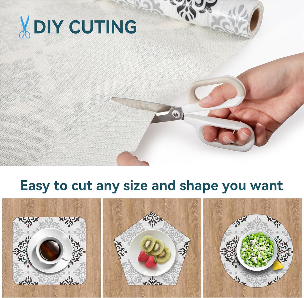 Premium Shelf Liner Non Slip 12 inch x 360 Inch, Non Adhesive Drawer Liner, Waterproof Pantry Liner, Cabinet Lining Shelf Liners for Kitchen Cabinets