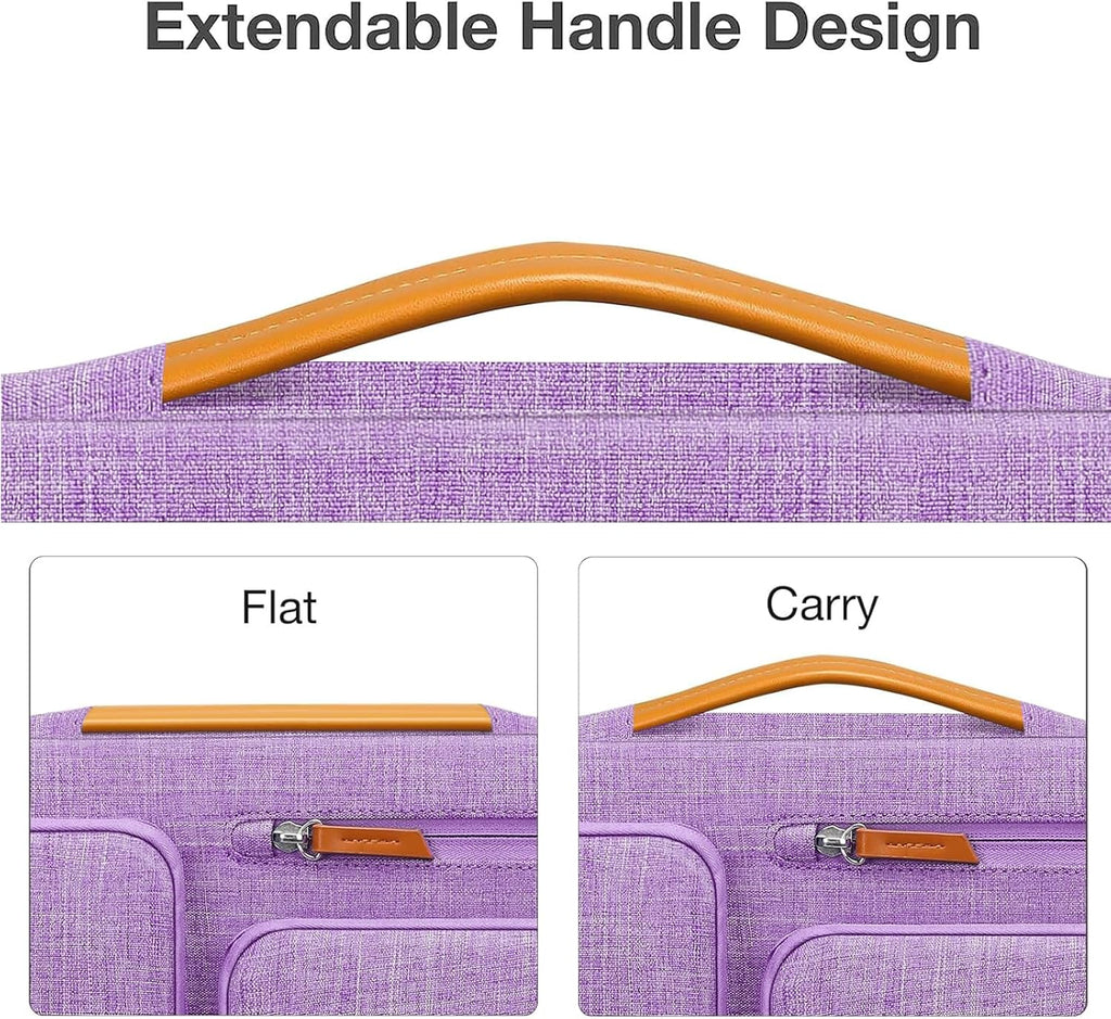 MOSISO 360 Protective Laptop Case 16 inch, 15-15.6 inch Laptop Sleeve Compatible with MacBook Pro 16, HP, Acer, Dell, Lenovo, ASUS, Side Open Carrying Case with 4 Zipper Pockets&Handle, Lilac
