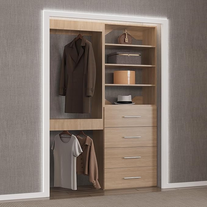 Modular Closet, Wood Tower Storage
