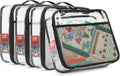 4 Pack Clear PVC Waterproof Toy Storage Bags with Name Tag Pockets - Zippered Organizer for 2x4 Building Blocks, Puzzles, Travel Toiletries, Kids Room Organization (Black, Small)