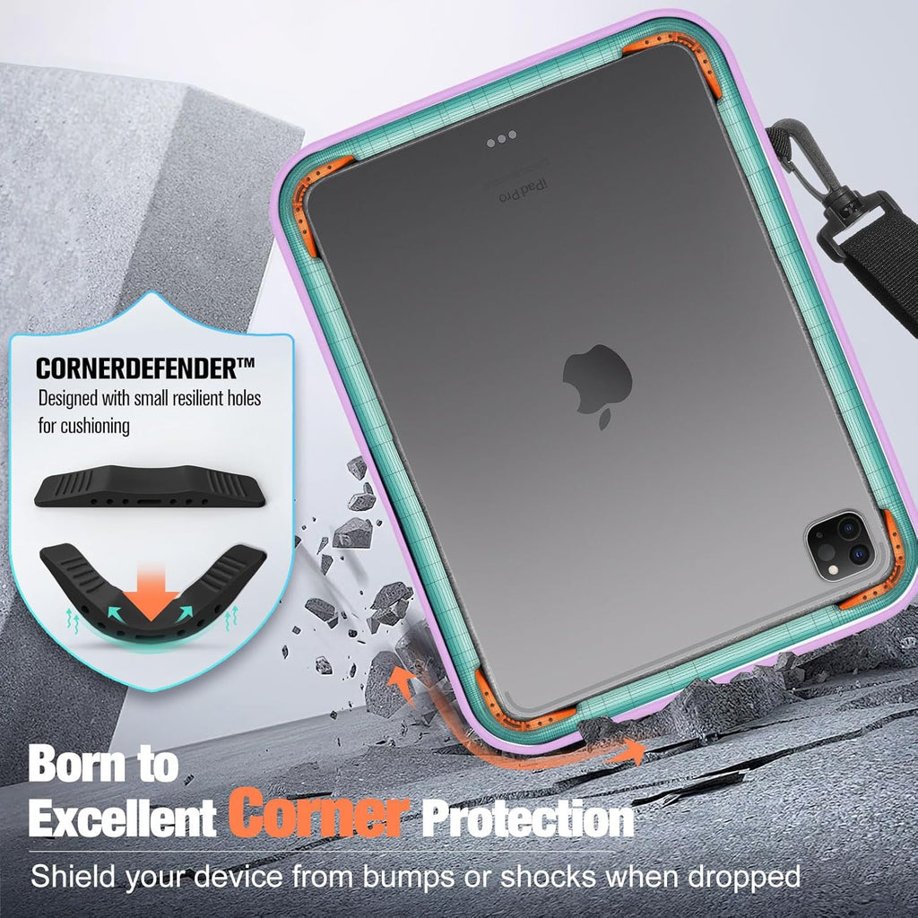 MoKo 9-11 Inch Tablet Sleeve Bag, Fits 11 inch iPad Air M3, iPad A16 2025, Pro 11 M4, 10/9/8/7th, Tab S8/S9 11, Multifunctional Bag with Shoulder and Headphone Port, Purple