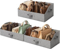 GRANNY SAYS Storage Bins for Closet, Trapezoid Storage Bins with Handles, Closet Storage and Organizer, Shelf Baskets for Clothes, Purse, Dog Toys, Dark Gray, Jumbo, 3-Pack