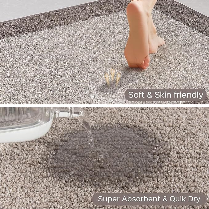 DOMUSTEX Washable Area Rug 48" x 72", Non Slip Kitchen Rug for Floor, Absorbent Entrance Runner Rug for Bedroom, Living Room, (Roll Packing)