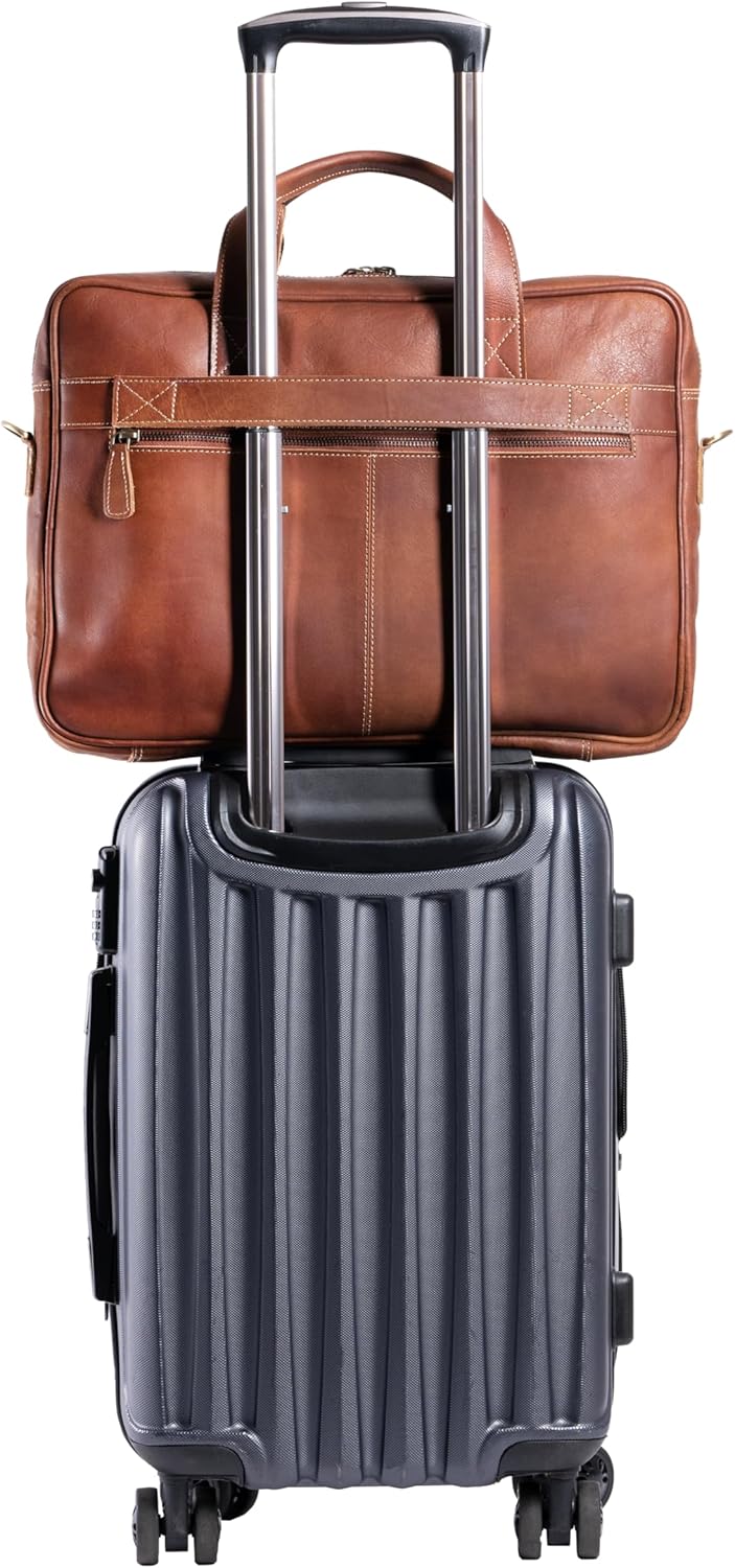 KomalC 16 Inch Leather briefcases Laptop Messenger Bags for Men and Women Best Office Satchel Bag