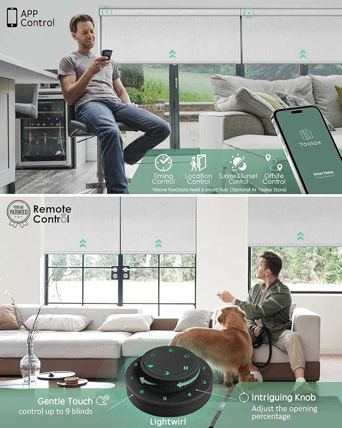 Yoolax Motorized Blinds with Remote, Smart Blinds