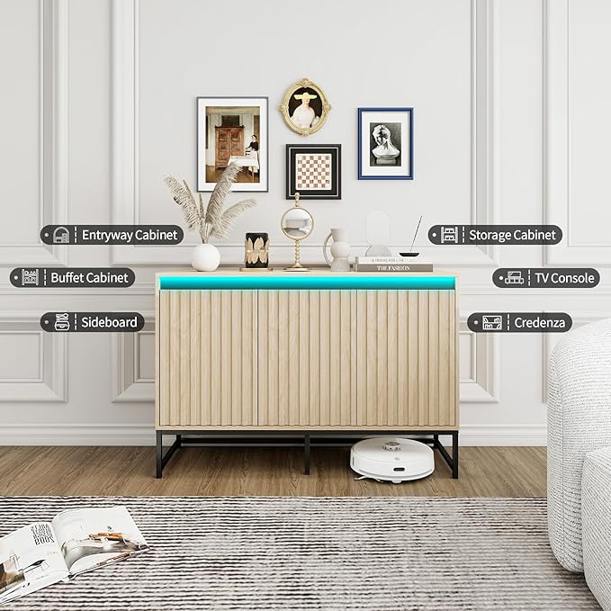 Fluted Sideboard Buffet Cabinet