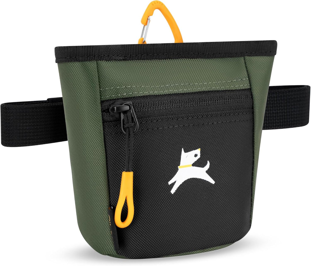 OllyDog Goodie Treat Bag, Dog Treat Pouch, Waist Belt Clip for Hands-Free Training, Magnetic Closure, Dog Training and Behavior Aids, Three Ways to Wear (Winter Moss)
