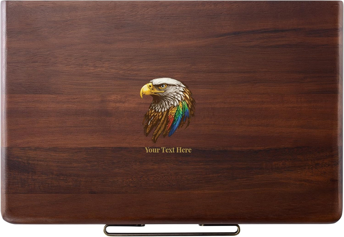 Shanik Wooden Large Watch Box for Men - Personalized Storage with 5 Slots for Watches - Organizer Box for Personal Stuff with Print Design