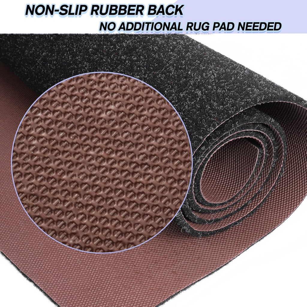 Custom Size Backed Non-Slip Area Rugs Runner, Easy Clean, Waterproof Runner Rugs for Hallway Entryway, Kitchen, Laundry, 4FT x 65FT, Black